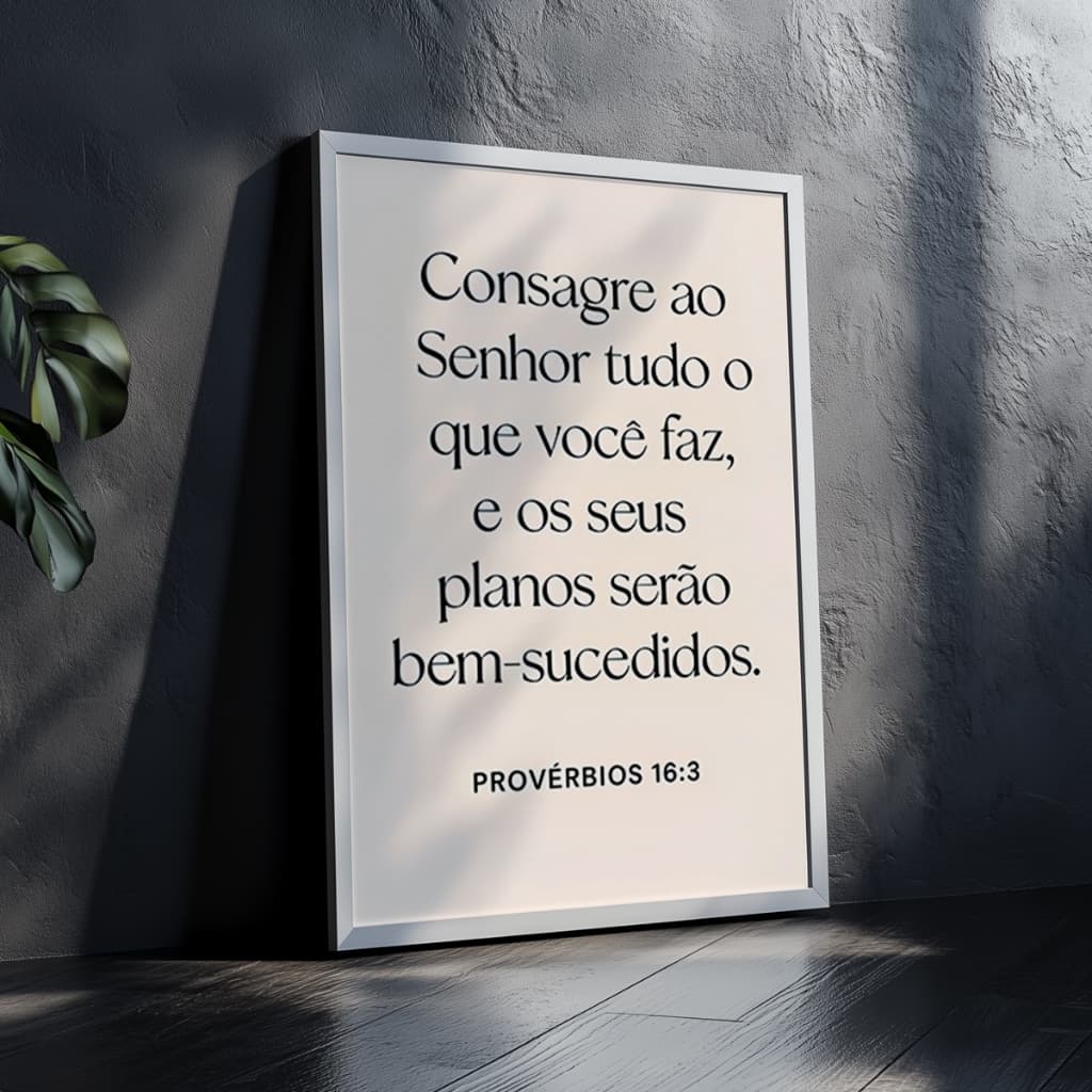 Quadro Decorativo Consagre Ao Senhor Bíblia Versículo Cristão Fé Motivacional Parede Quarto
