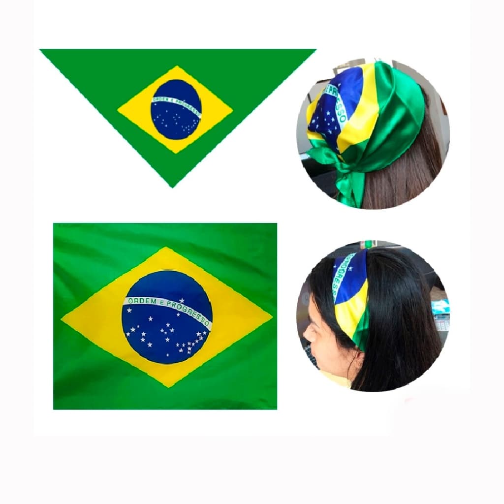 Lenço Bandana Brasil Copa do Mundo Torcida Lenço