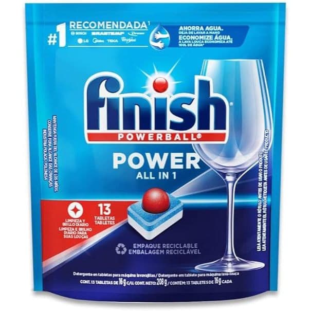 Finish Pastilha Powerball Lava Louças 208g - 13 Tabletes