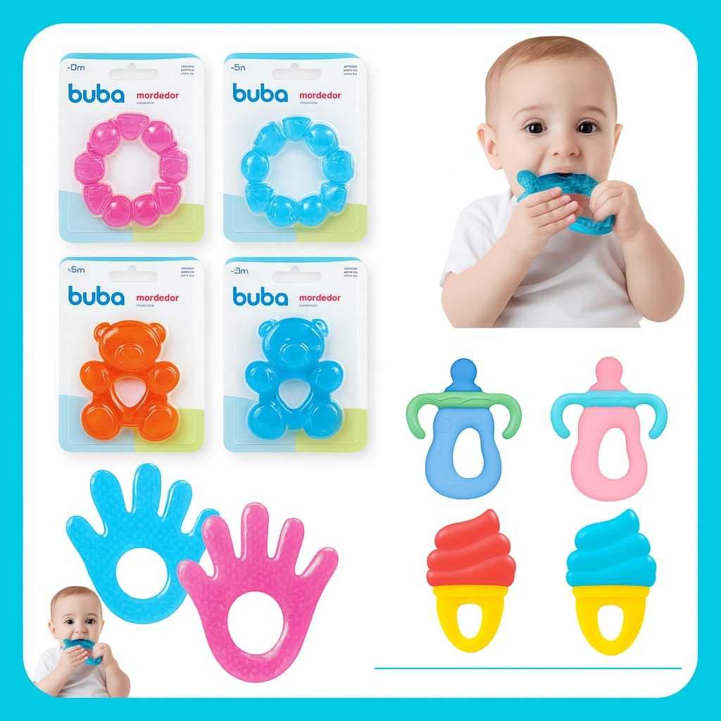 Mordedor Para  Dentinhos Dentição Bebe Massageador Estimulador Gengiva  Varios Modelos De Silicone Seguro Mordedor Agua