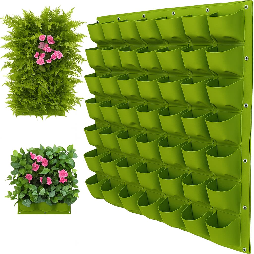 Jardim Pendurado 18 Bolsos Plantador De Parede Vertical Saco Recipiente De Semeadura