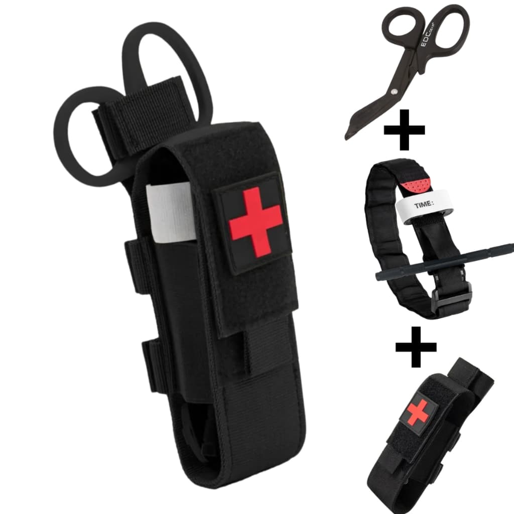 Torniquete Tático Haste Metal Tesoura Ponta Romba  Porta Torniquete Modular EDC Ifak