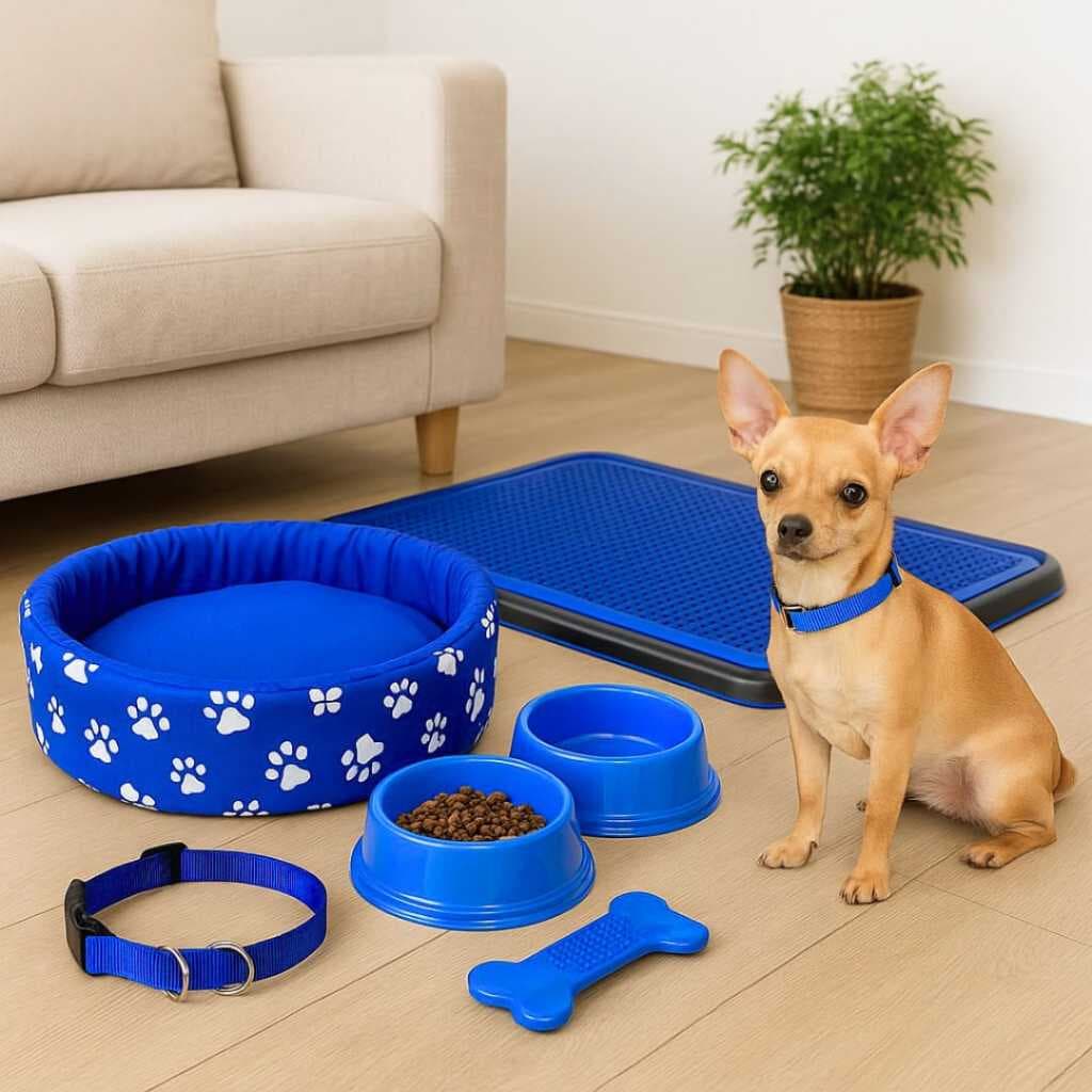 Kit Para Pet Coleira De Pescoço Sanitário Caminha Para Cachorro Pequeno