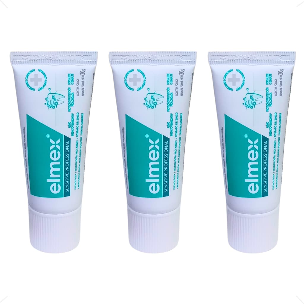 Kit com 3, 6 ou 12 Pasta de Dente Creme Dental Elmex Sensitive 30gr cada