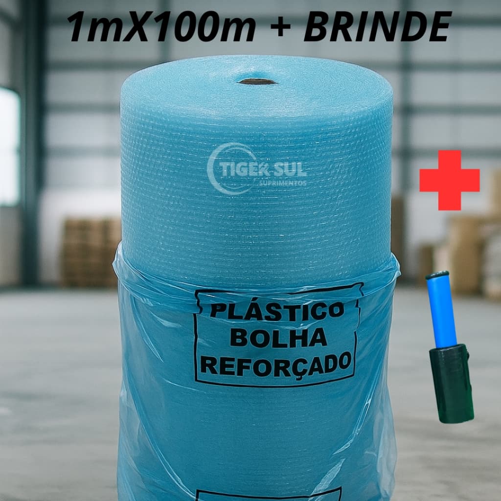 Plástico Bolha 1x100m Reforçado 35 Micras + Brinde | Proteção Profissional p/ Envio Seguro