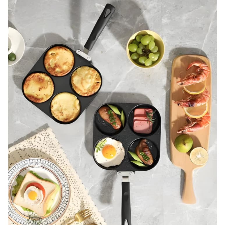 Frigideira Antiaderente 4 Partes Ovo Hambúrguer