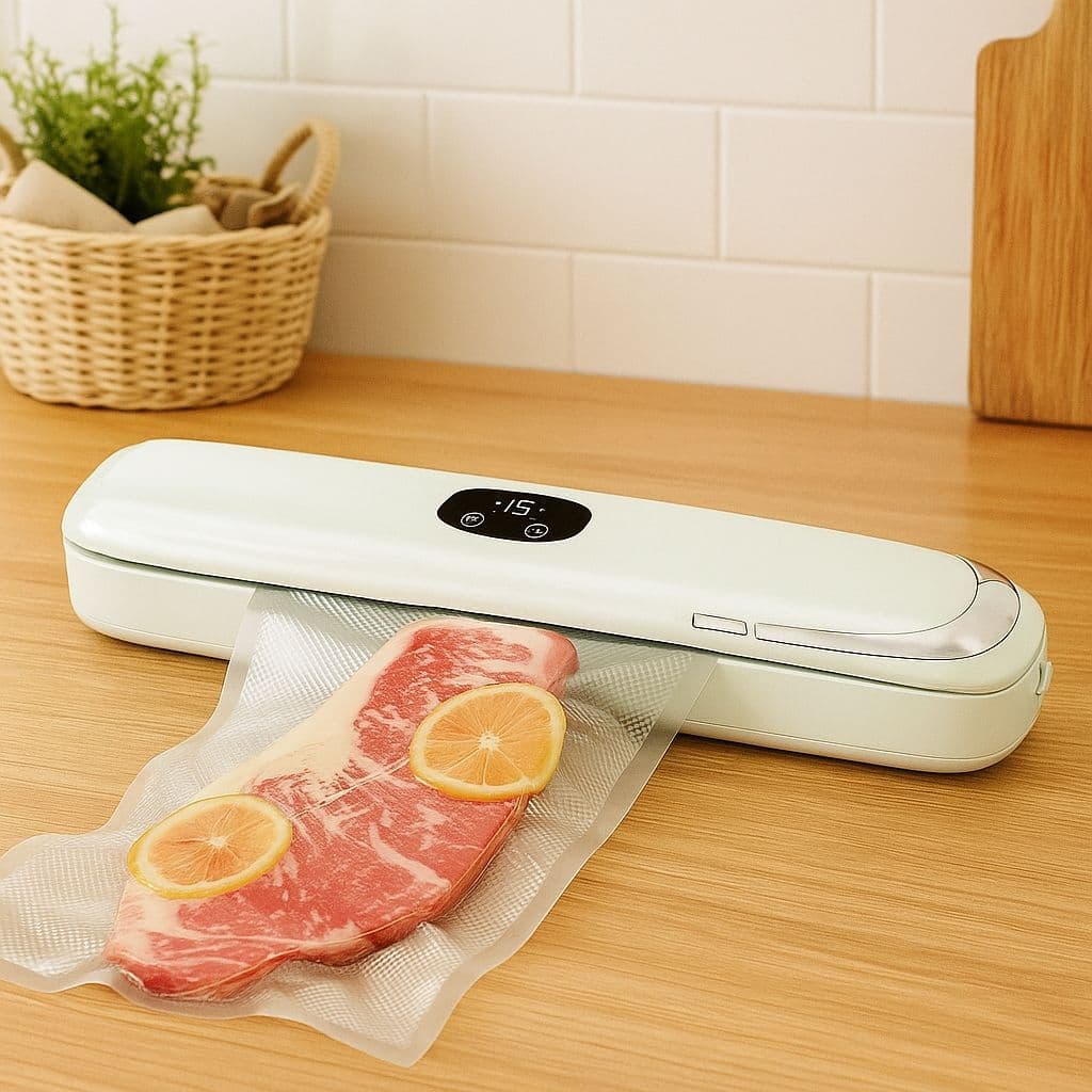Máquina Seladora de Alimentos a Vácuo com Temporizador Digital Portátil Dupla Função