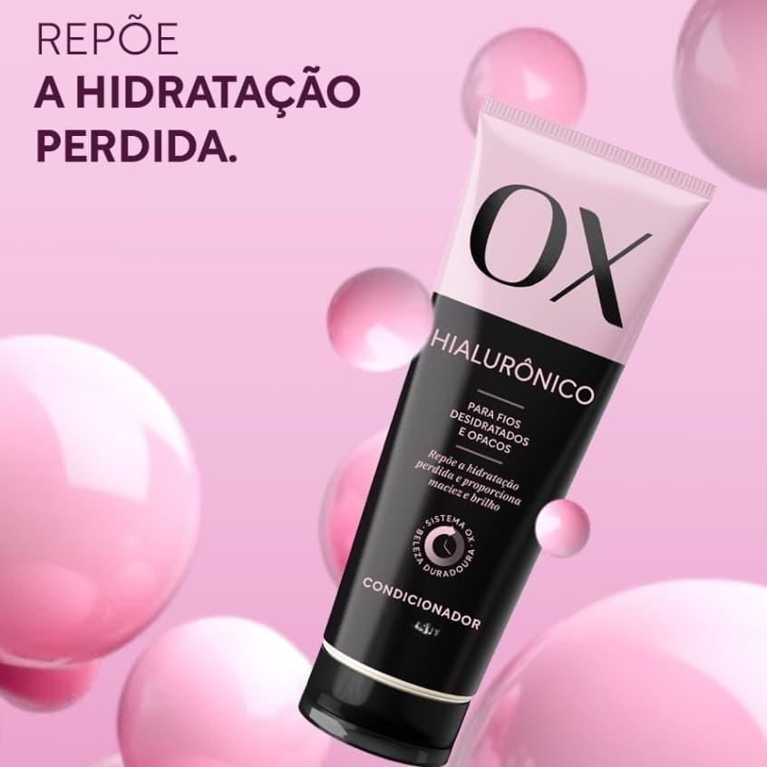 OX Condicionador Hialurônico – Cabelos Macios, Leves e Hidratados