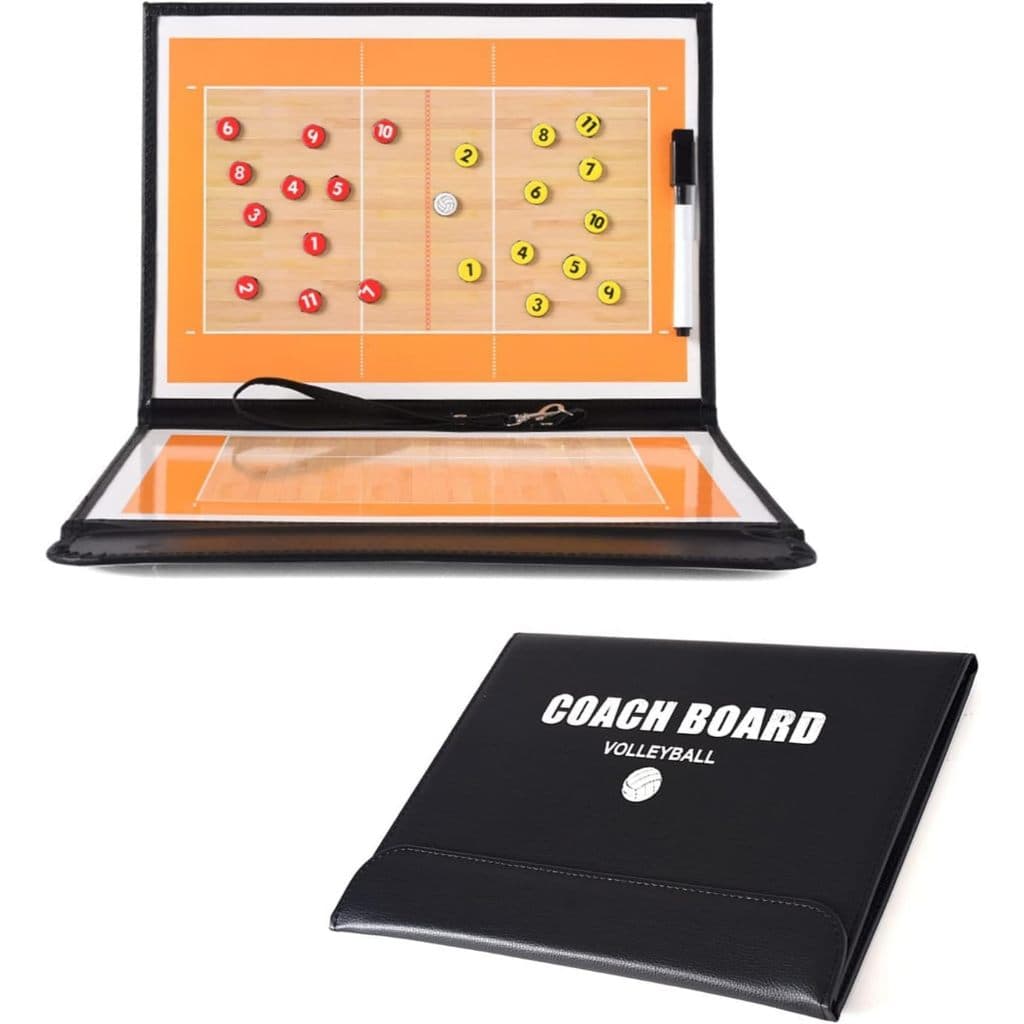 Prancheta Tatica Magnetica Volei Treinador Tecnico Portatil Dobravel Couro Voleibol Voley