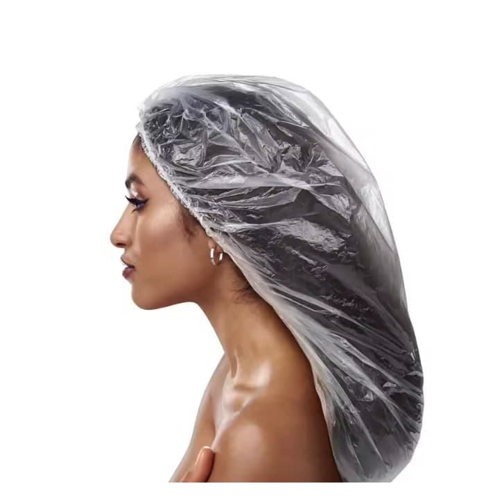 Touca Plástica Grande Descartável 100UN Cabelos Afro, Cacheados e Crespos - 68x68