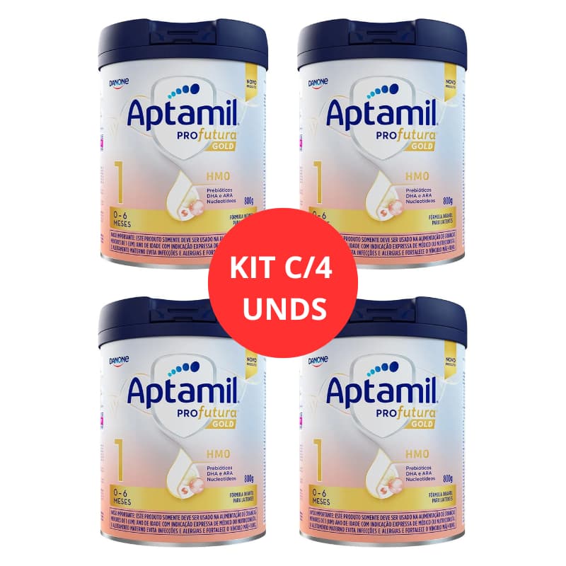 KIT C/4 FORMULA INFANTIL APTAMIL PROFUTURA GOLD 1 800G