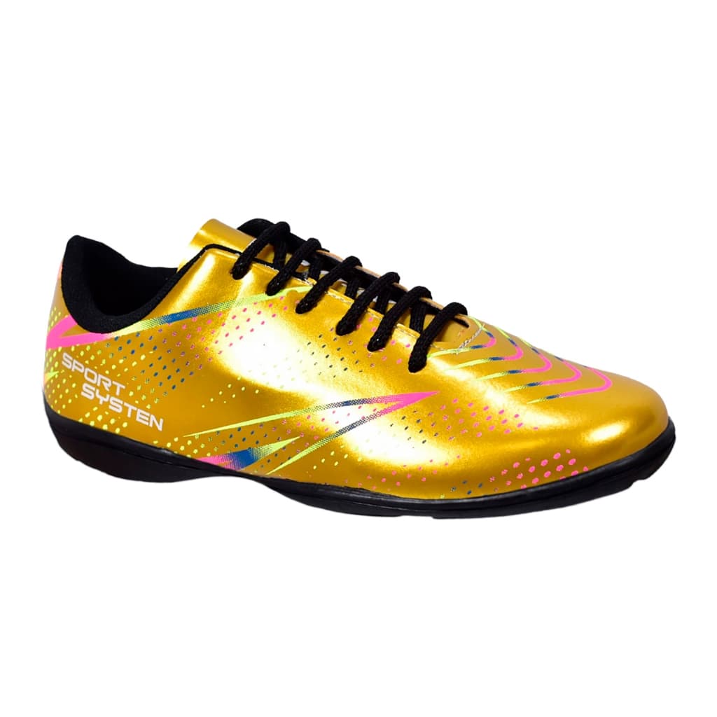 Chuteira Futsal Dourada Infantil  Menino e Menina Chuteira do Messi