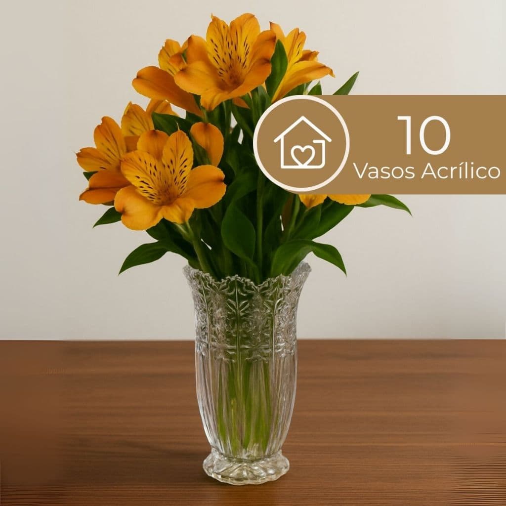 Kit 1 a 10 Vasos Transparente Acrílico Centro de mesa decorativo Aparador Para Casa Escritório Festa