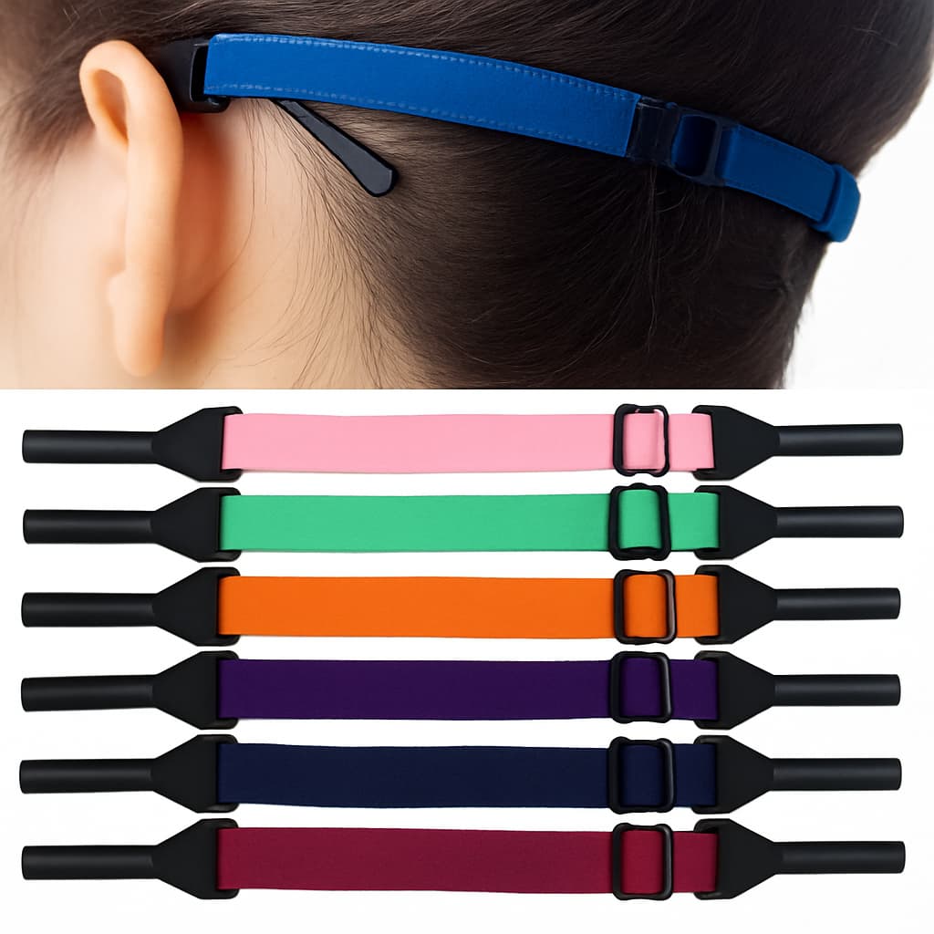 Cordão Ajustável com ponta de silicone para óculos - Seguro - Esportivo - Prático