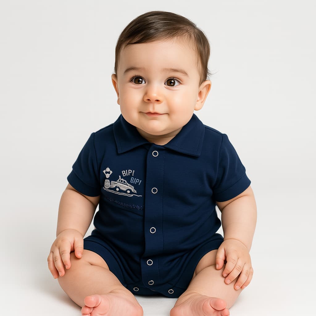 Macacão Curto Infantil Bebê Menino Super Confortável e Leve