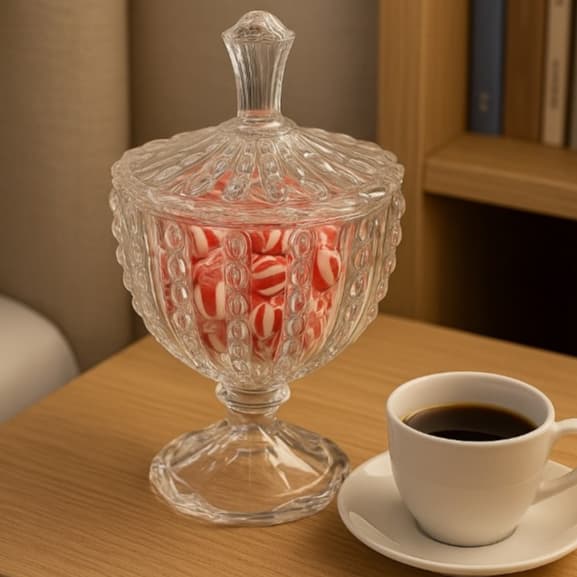 Potiche Decorativo De Cristal Bolhas 9,5x14,5cm Lyor Cor Bolhas Transparente