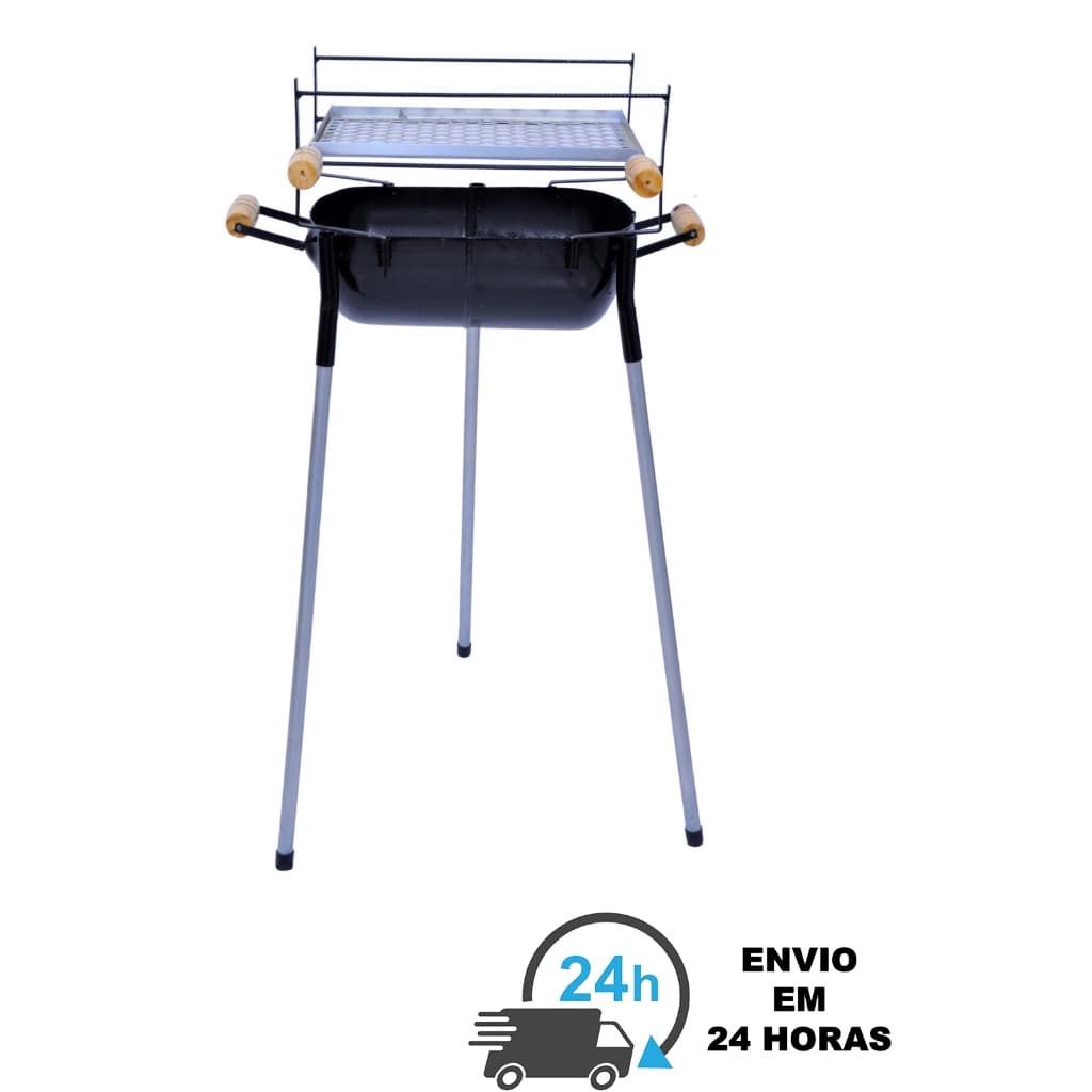 Churrasqueira a Carvao Com Grelha Em Aço Reforçado Pequena Pesca Camping Apartamento Movel Portatil