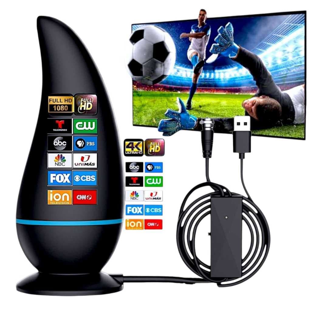 Antena Interna Para Tv Digital Amplificada 1080 Hdtv Cabo 3m