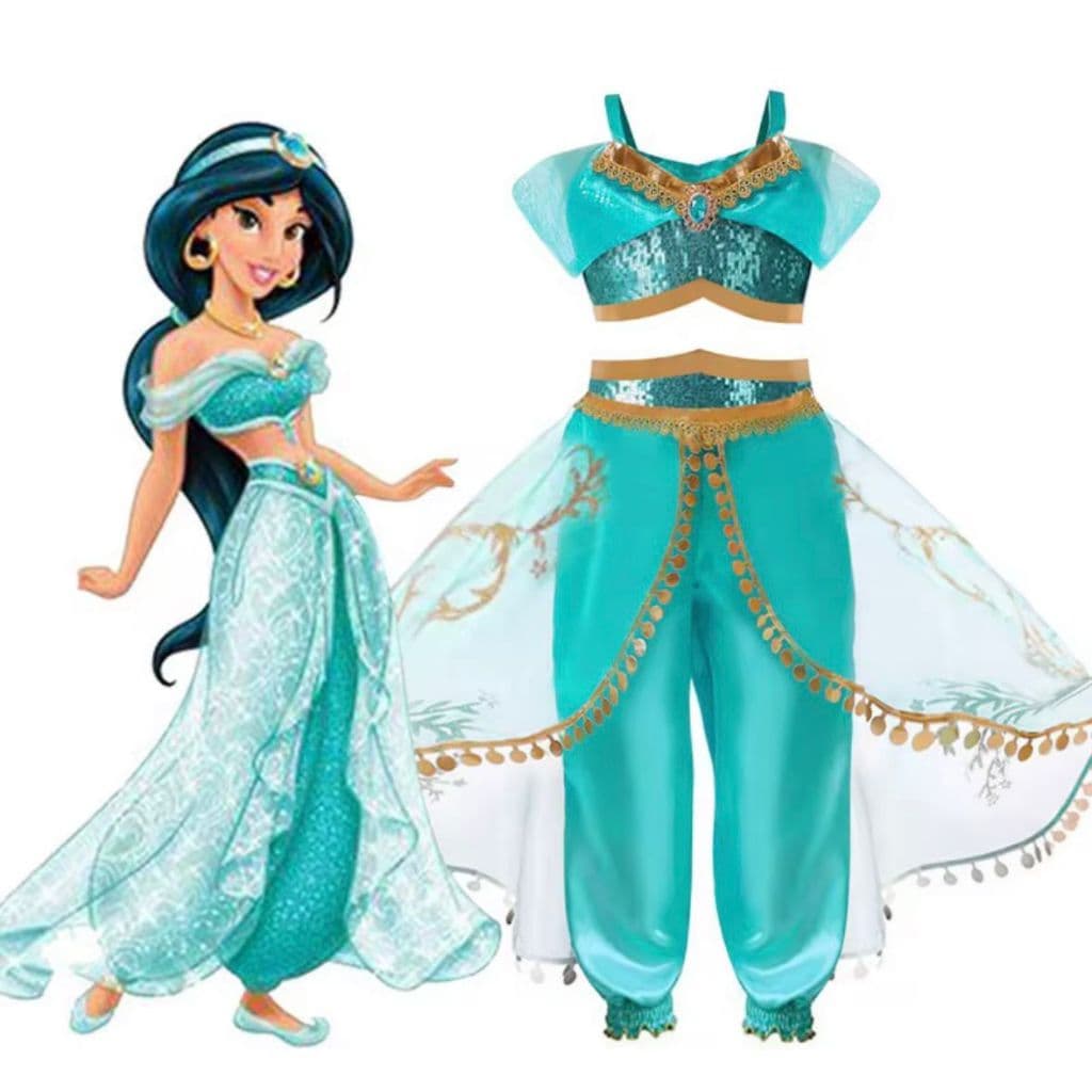 Fantasia Jasmine Vestido Carnaval Menina Luxo Disney Princesa