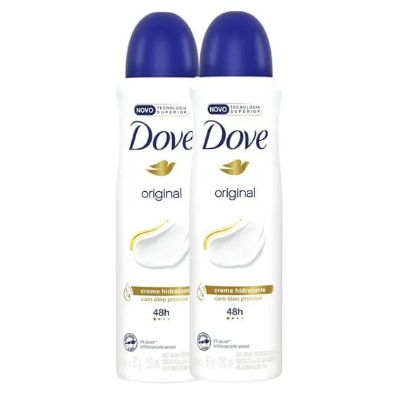 Kit 02 unidades Desodorante Aerossol Dove Original Tradicional 150ml