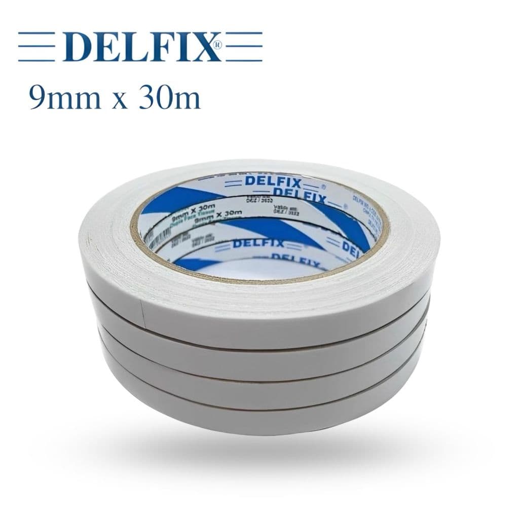 FITA ADESIVA DUPLA FACE DELFIX 9MM x 30 METROS - 1 ROLO