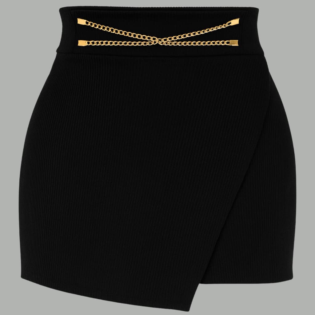 SHORT SAIA FEMININO  DETALHE ASSIMÉTRICO CINTURA ALTA VERAO