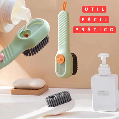 Escova  Limpa Sapato - Roupa - Louça - Multiuso Com Reservatório Para Sabão Liquido