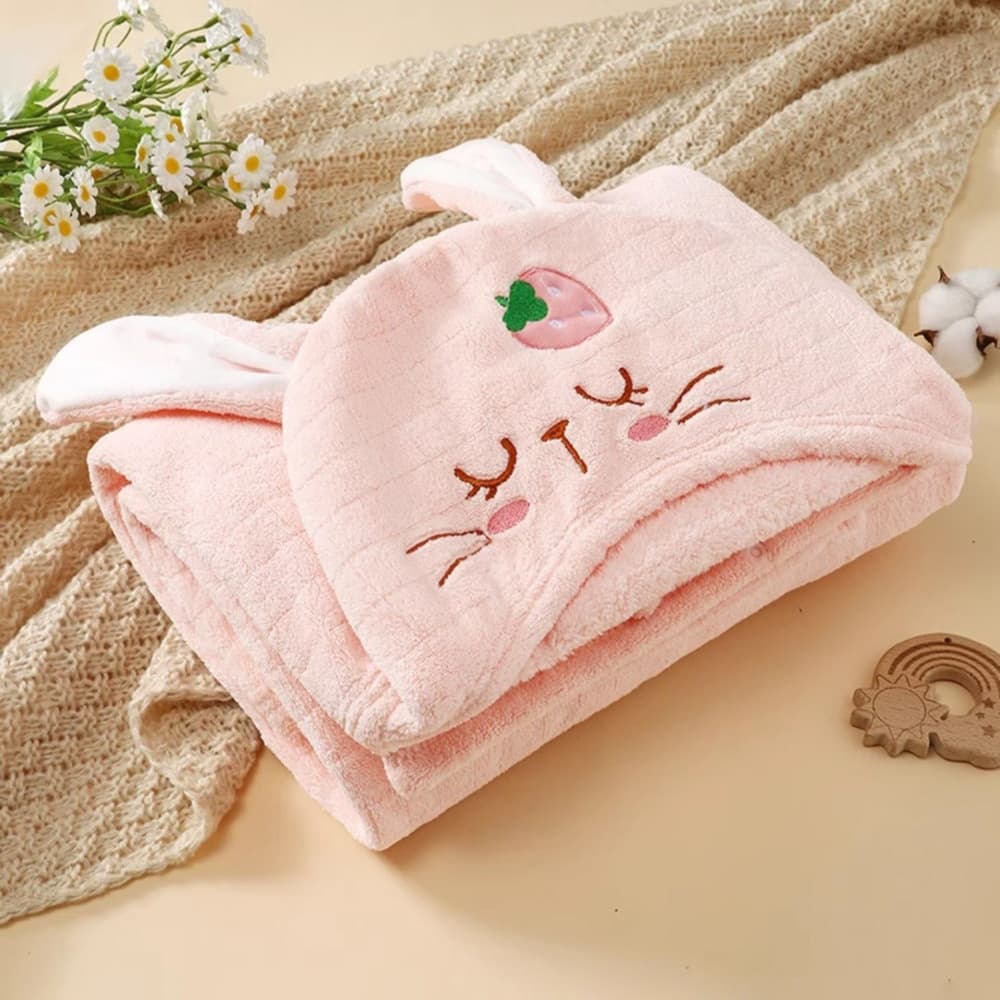 💓Toalha de Banho  Bebê Com Felpuda Capuz Infantil Recém Nascido com Orelhinha Menino e Menina 138*68cm  FTB0632