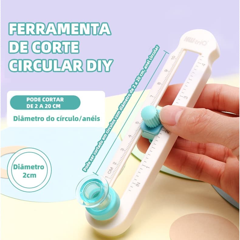 2-20cm Cortador Circular De Papel De Com Balança Ajustável Portátil Para Composto