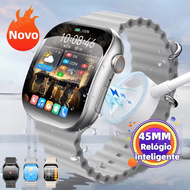 Relógio Smartwatch BW10 Pro Bluetooth Call NFC ChatGPT À Prova D'água GPS 3D Tela Curva Relógio Feminino Masculino
