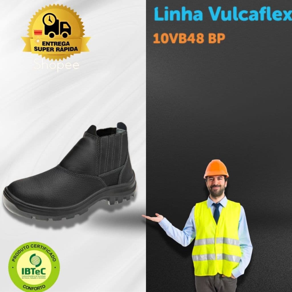 Bota De Segurança Bico Pvc Vulcaflex Marluvas 10vb48 Bp