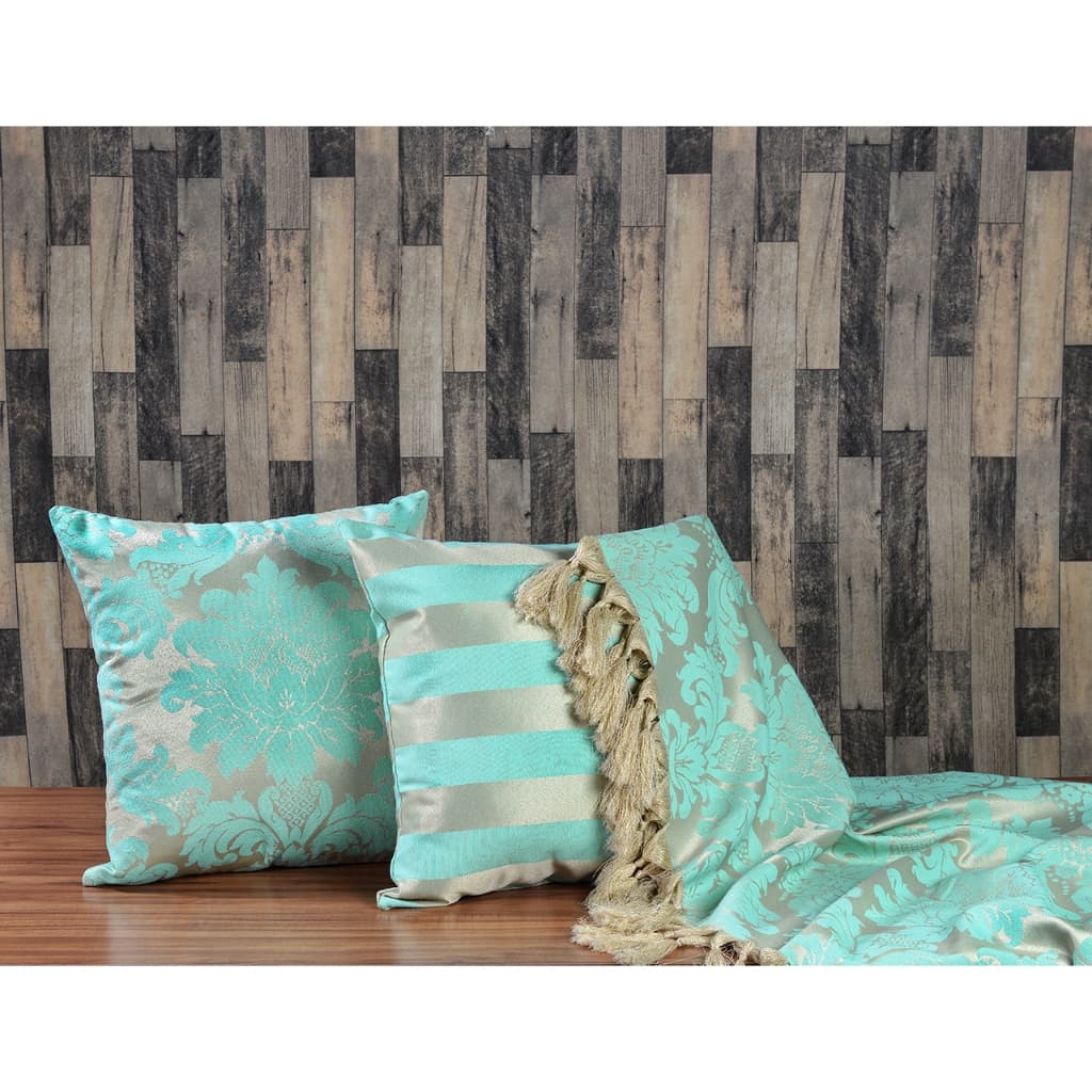 Kit 1 Manta Xale para Sofá e Poltronas Em Tecido Jacquard + 2 Capas De Almofada Varias Cores