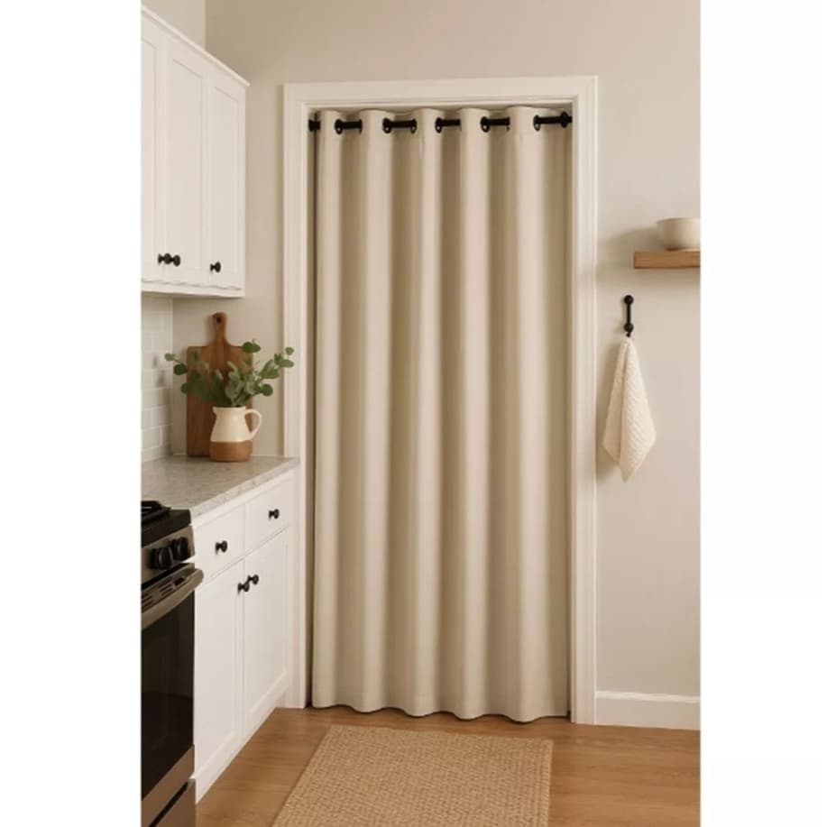 Cortina 100% Blackout De PVC Para Porta 1,40 x 2,20 Para Sala Cozinha Blecaute Cortina Para Porta