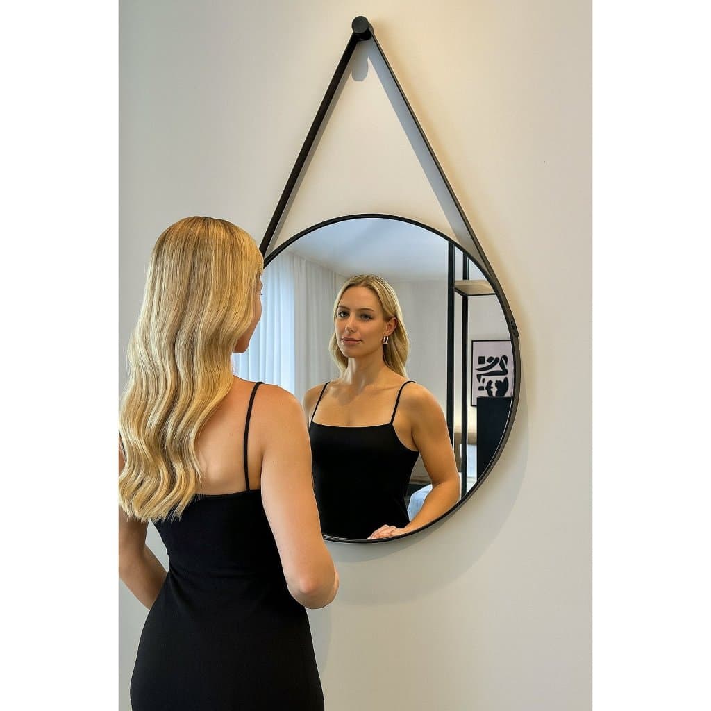 Espelho Redondo Decorativo Adnet Alça 60cm e 50cm Sala Quarto Banheiro de Parede