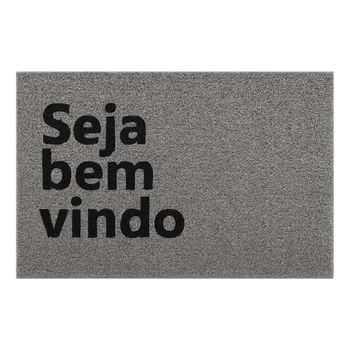 Tapete Vinílico AMG Cinza 40x60cm Capacho Lavável Inter/Exte