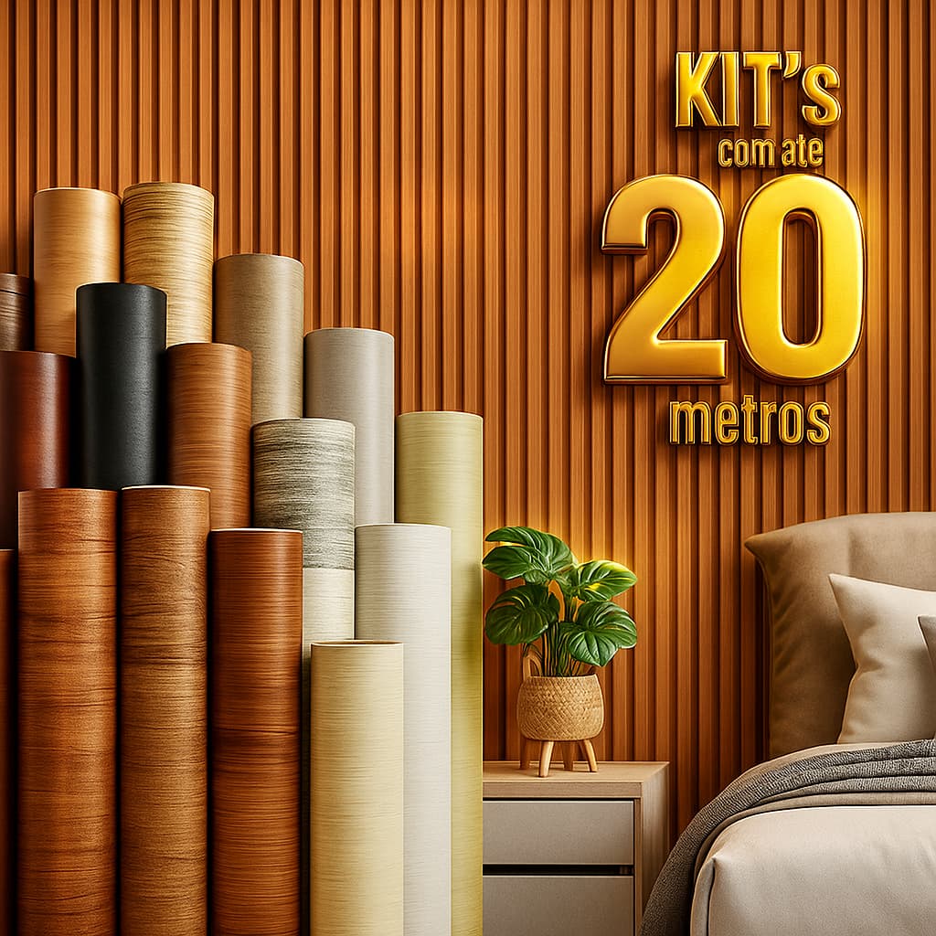 Papel de Parede Madeira Ripado Mármore Adesivo Lavável 5m 10m 15m 20m AutoColante Sala Quarto Móveis