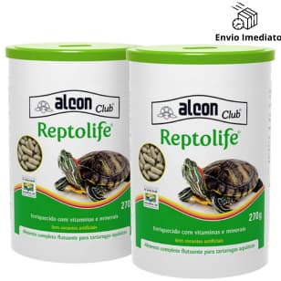kit 2 Unidades Ração Para Tartarugas Aquaticas Alcon Club Reptolife Tartaruga 270g