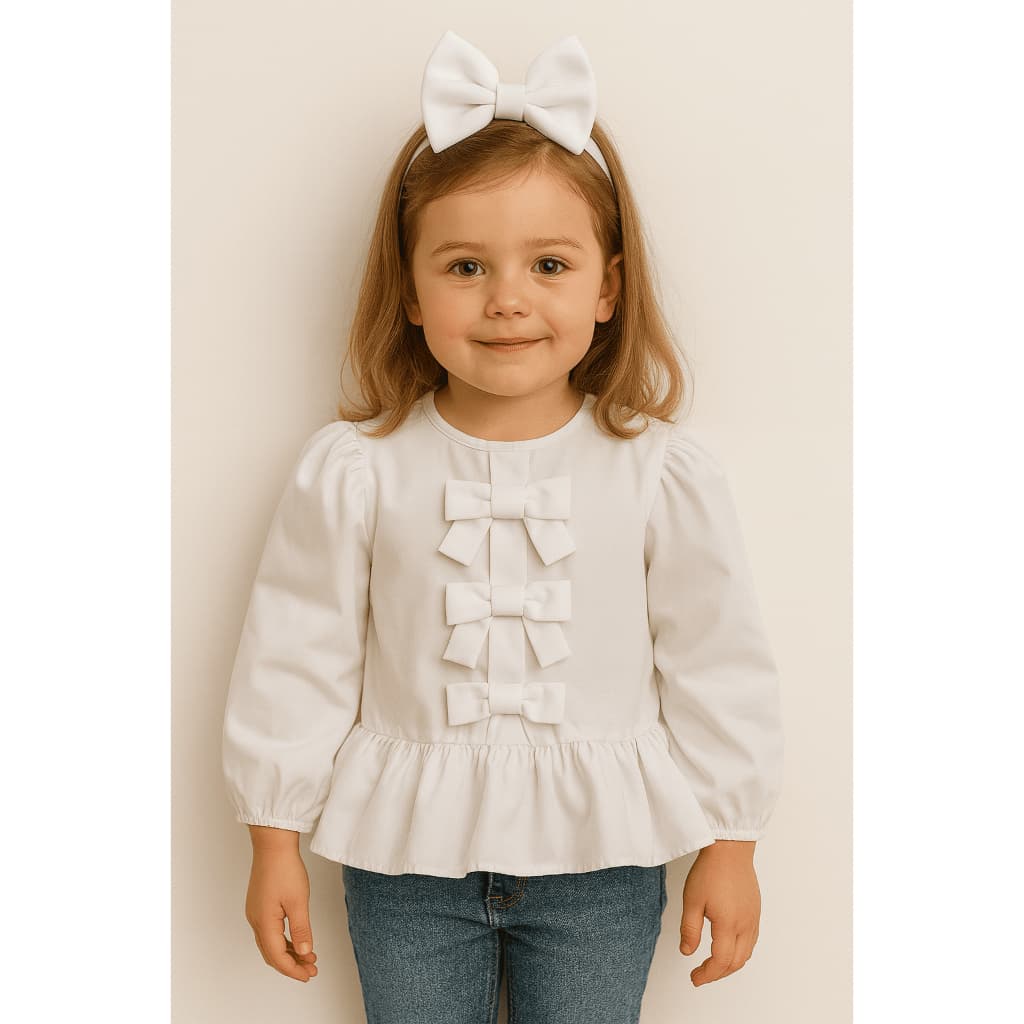 Blusinha Bata Infantil Menina Babadinha Manga longa Bufante Luxo