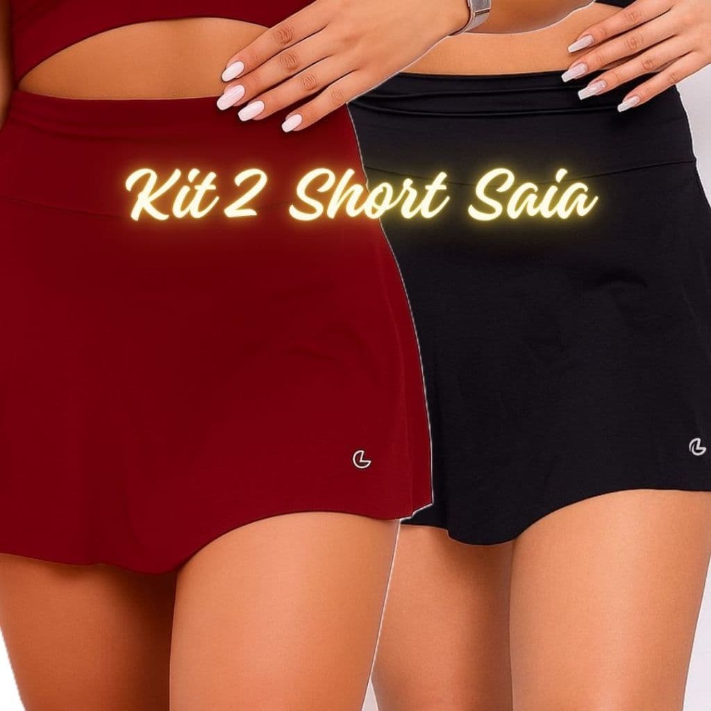 KIT 2 Short Saia Esportivo Beach Ténis Academia Lazer Confortável