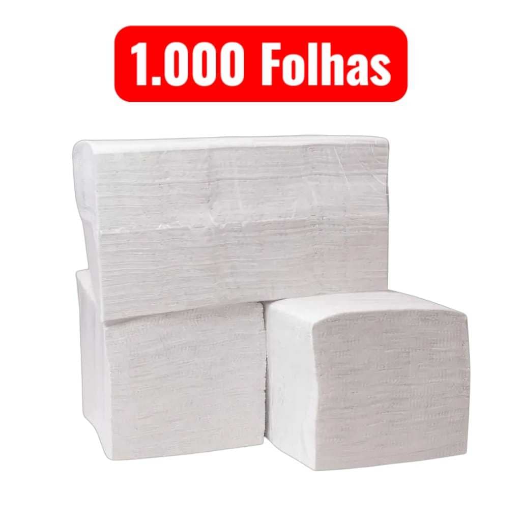 Papel toalha interfolha 1000 folhas 20x21cm alta absorção