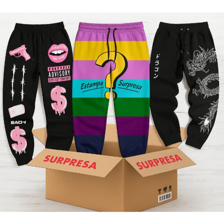 Calça Moletom Estampa Surpresa Queima de Estoque Promoção!!!