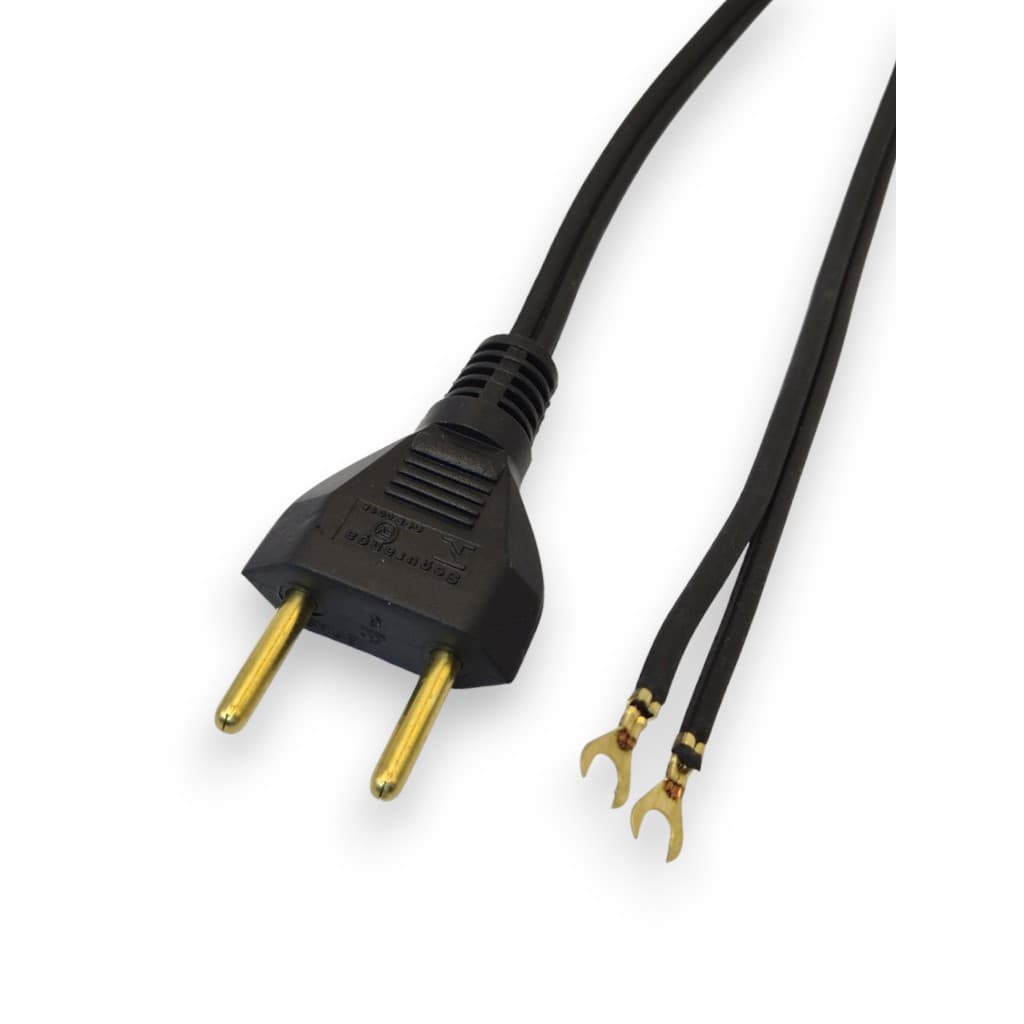 Cabo Fio para Ferro de Passar GE com 2 Terminais 105° 2x0,75mm Preto 1,80m