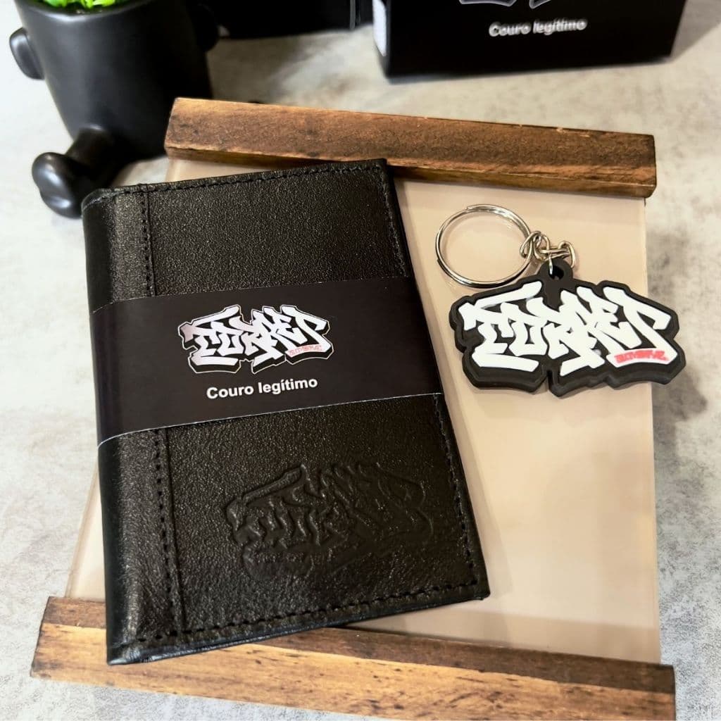 Porta Documento Masculino + Chaveiro Couro Legítimo Premium