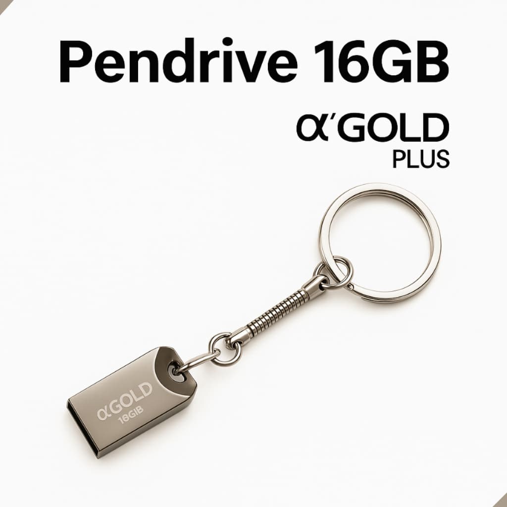 Kit Mini Pen Drive 16GB Agold Metálico USB 2.0 Alta Velocidade