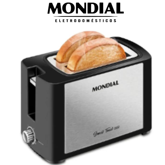Torradeira Mondial T-13 Preto/Inox 800W 127V/60HZ Pão Torrada