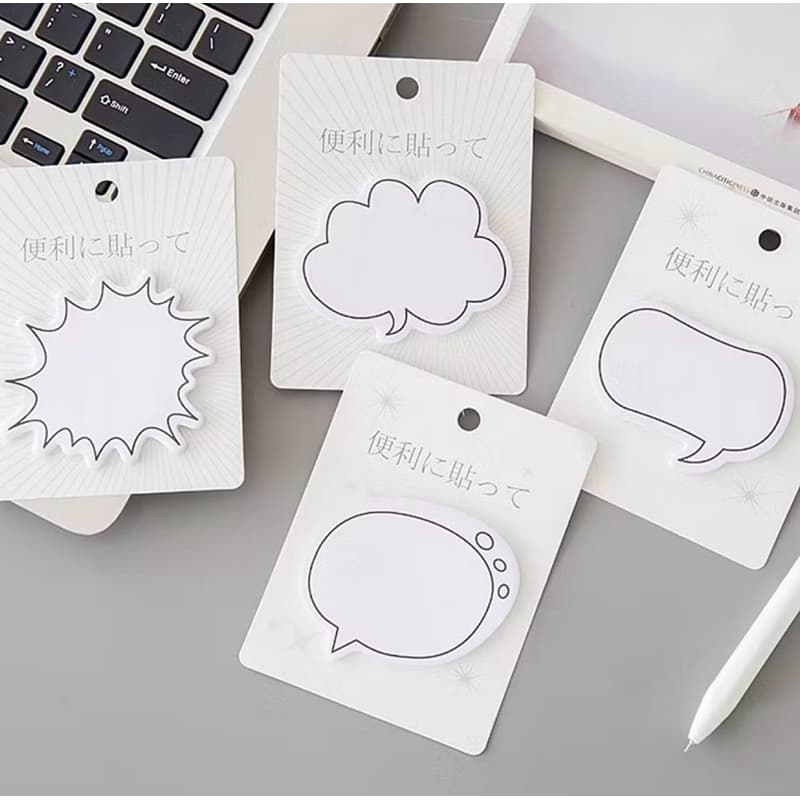 (2un) Bloco adesivo Caixa de Diálogo Nota adesiva Post It Caixa De Armazenagem Japonesa Simples Série Posta-it