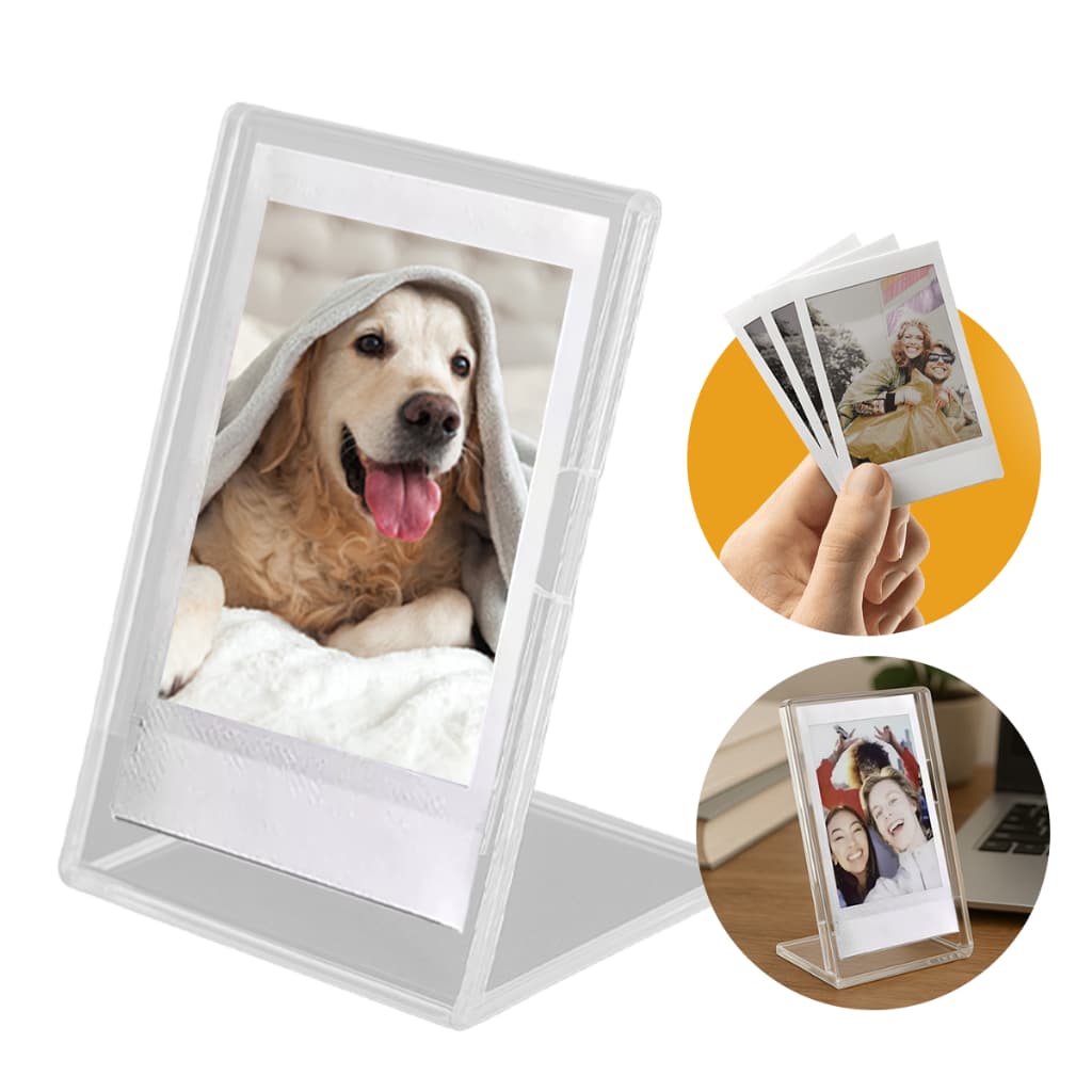 Porta Foto Cristal  Exclusivo para Filmes Instax Mini Polaroid Instantâneos– Para presente e Decorativo de Mesa