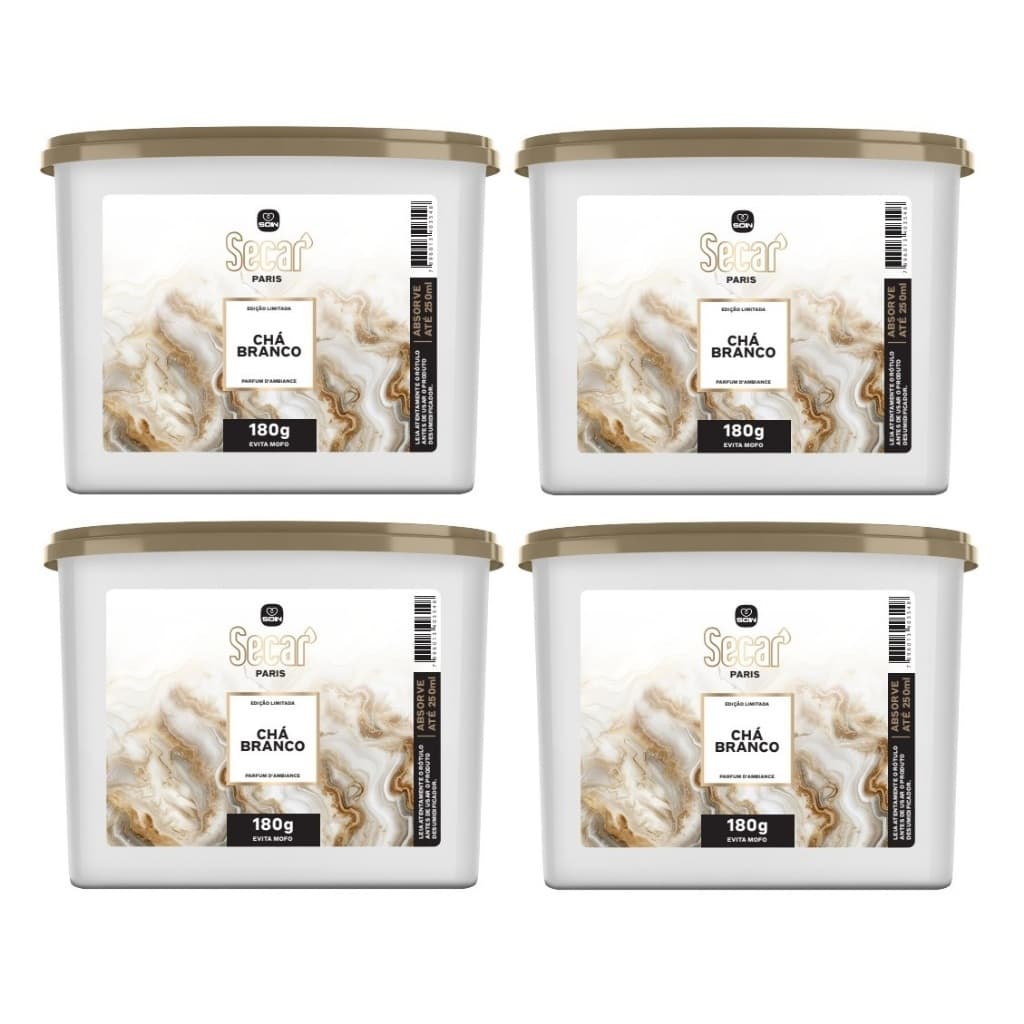 4un Novo Anti Mofo Secar Chá Branco 180g - Evita Mofo Armário Gaveta Aromatico Casa Lar