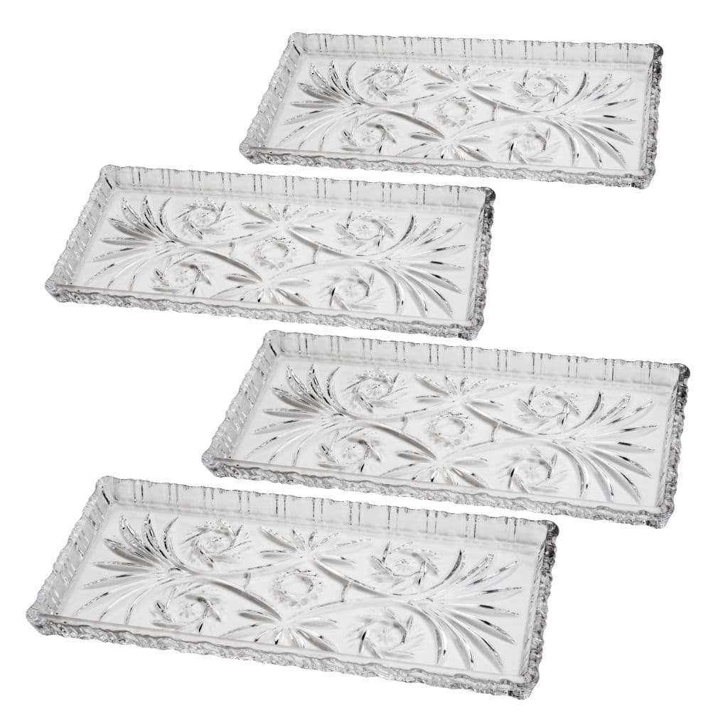 Travessa de Cristal para Servir Bolo, Rocambole, Torta e Doces – Dragon 34x15x2,5 cm | Lyor