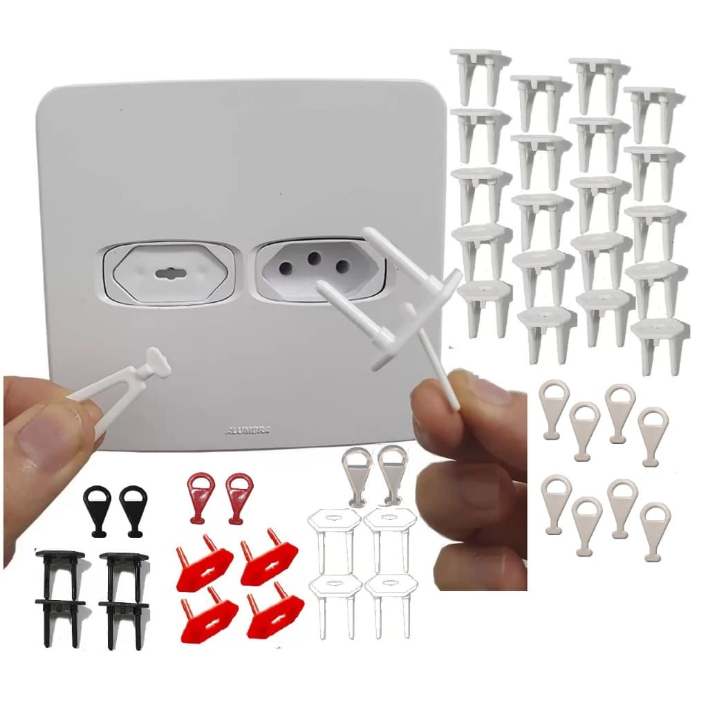 Kit Protetores de Tomadas chavinhas Segurança Bebê Criança Antichoque